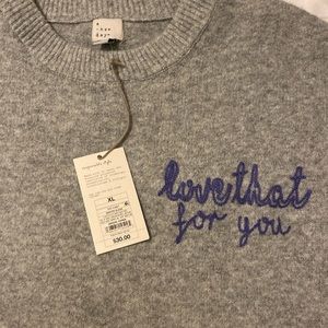 Target Women’s Crewneck “love that for you” Sweater Heather Grey